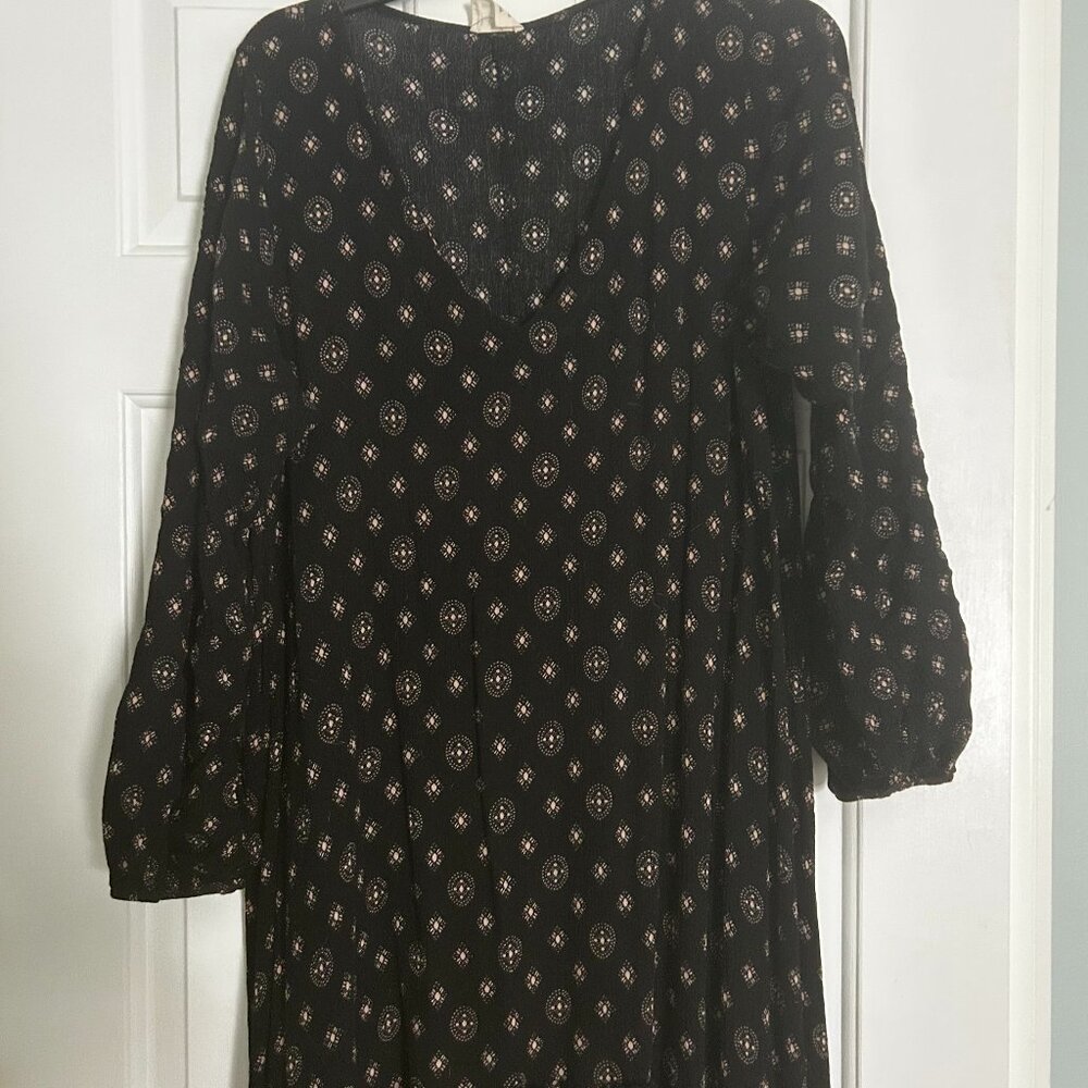 Boho Black Printed Maxi Dress